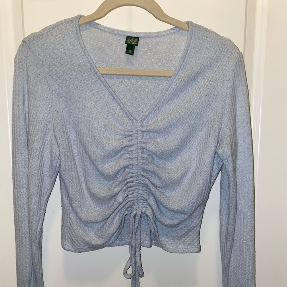 Wild fable cropped cinched sweater